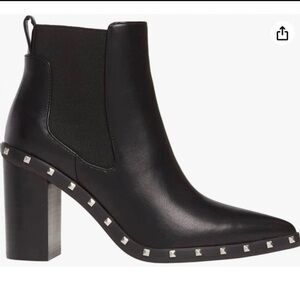Charles David Duke Studs Pointed Toe Block Heel Boot Size 8